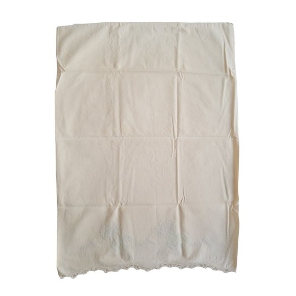 Floral Embroidered and Crocheted Scalloped Edge Pillowcase - Picture 5 of 11